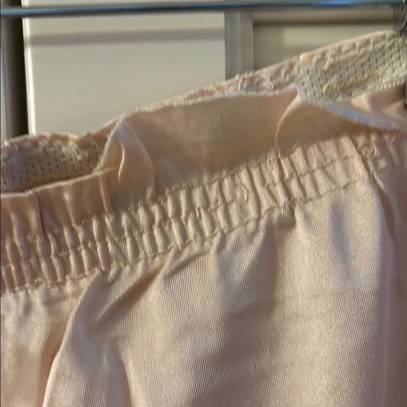 Vintage nylon pale peach pajama set, black slip and cream slip size S - Picture 13 of 13